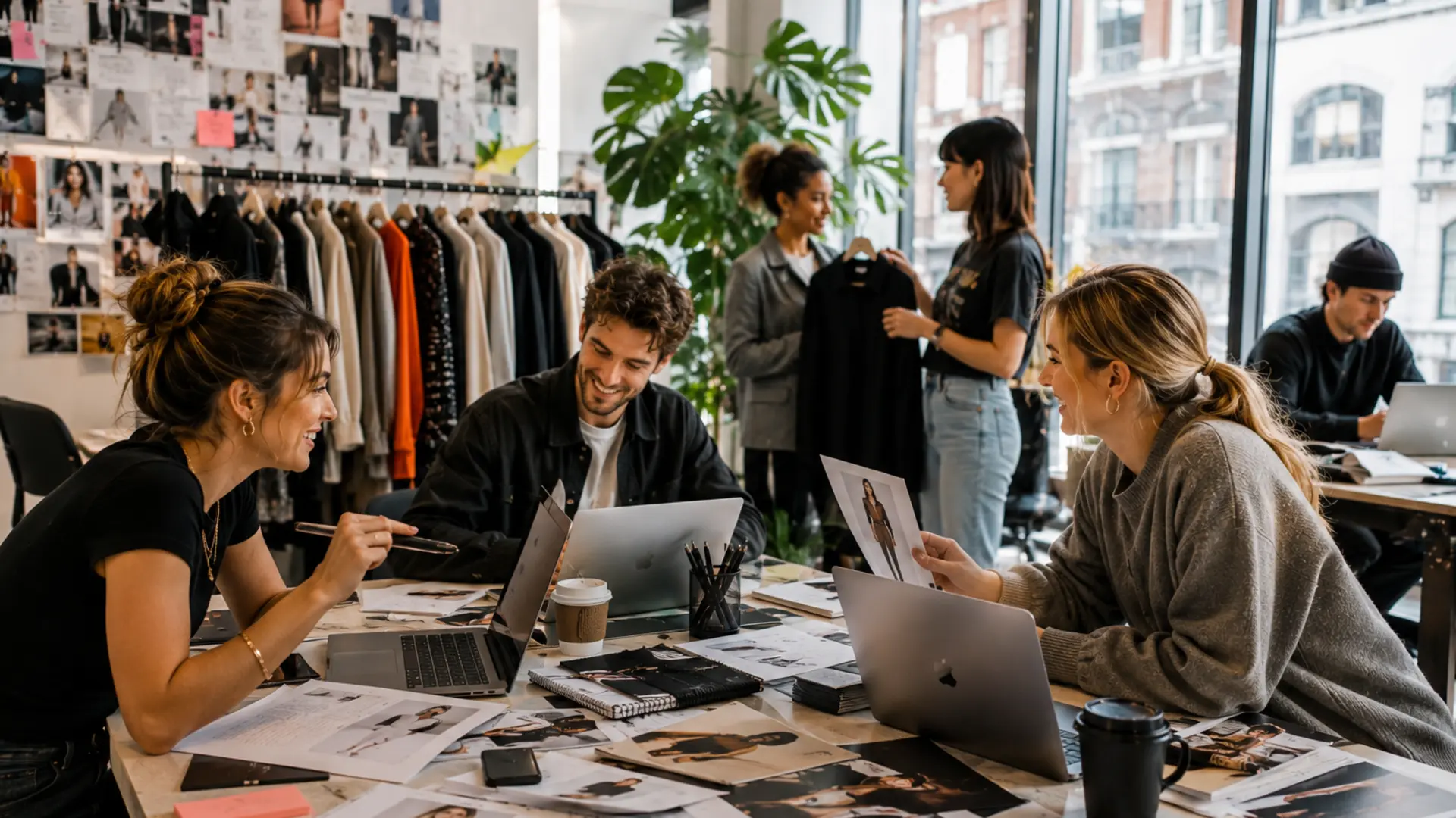 Busy garment production studio