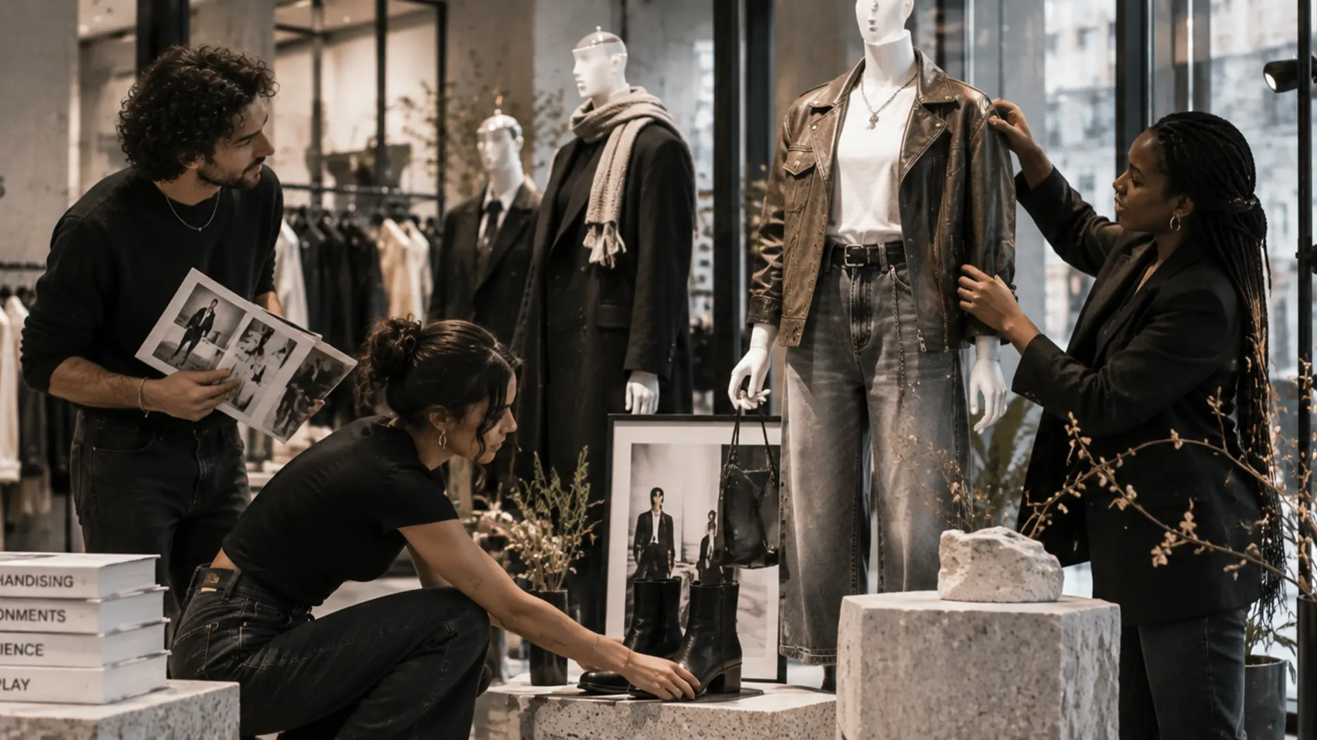 visual-merchandisers-arranging-window-display